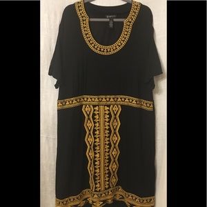 Inc black dress with gold accents size 3X